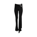 David Koma Crystal Buckle Embr & Drape Overlay Trousers "Black/Silver"
