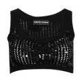 David Koma Sequin Embr Crop Knit Top "Black"