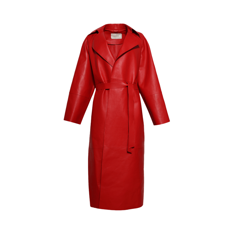 Magda Butrym Leather Coat "Red"