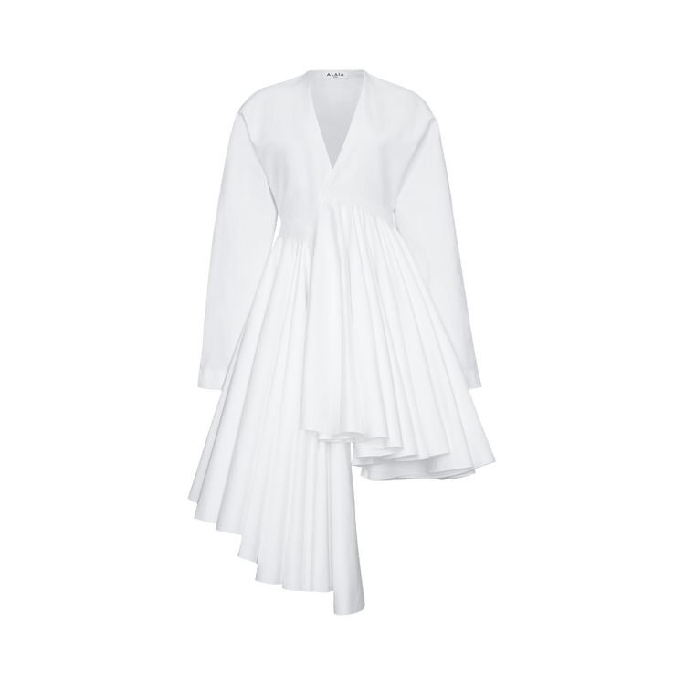 Alaïa Asym Belt Dress "Blanc"