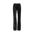 David Koma Speckled Foil Print Straight Leg Jeans "Black/Silver"