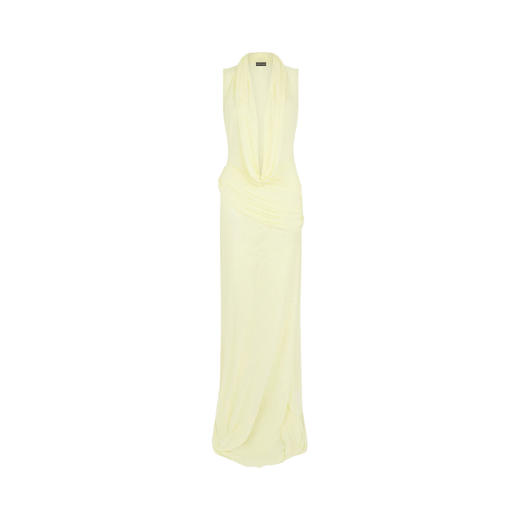 David Koma Plunge Neckline Sleeveless Gown "Yellow"