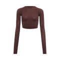 Alaïa Crop Top Long-Sleeve "Chocolat"