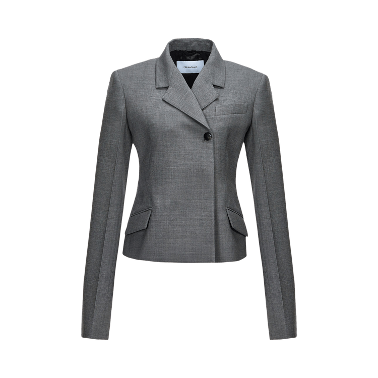 Ferragamo Wool Duoble Natte Jacket "Grey"