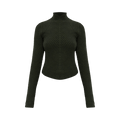 Victoria Beckham Ribbed Long Sleeve Polo "Oregano"