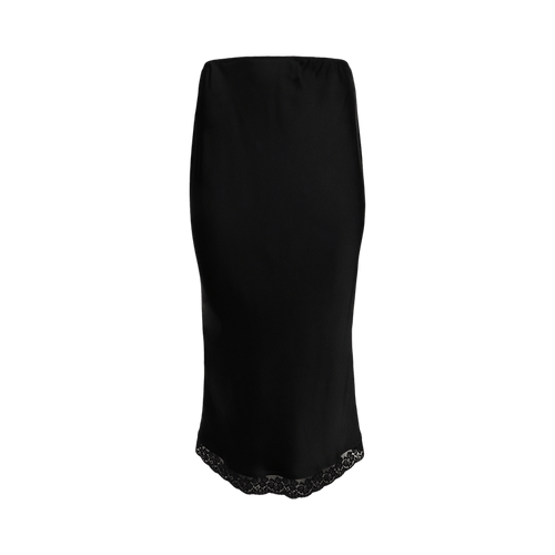 Victoria Beckham Lace Trim Slip Skirt "Black"