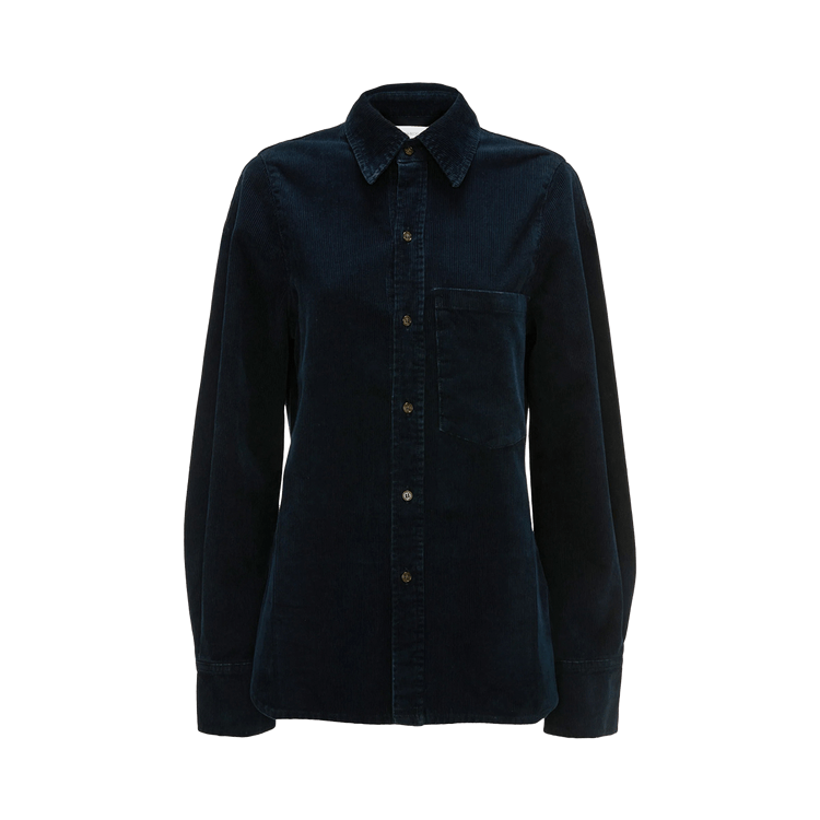 Victoria Beckham Shoulder Detail Slim Shirt "Indigo Garment Dye"