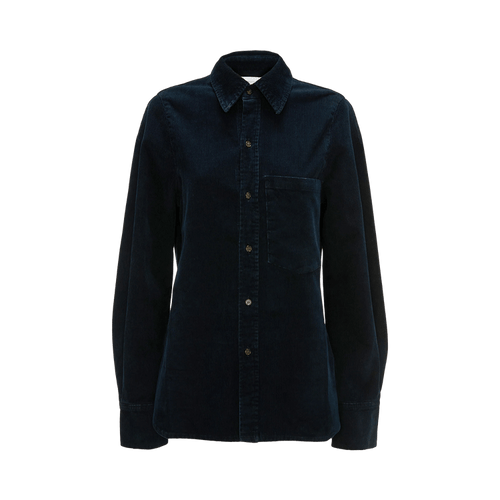 Victoria Beckham Shoulder Detail Slim Shirt "Indigo Garment Dye"