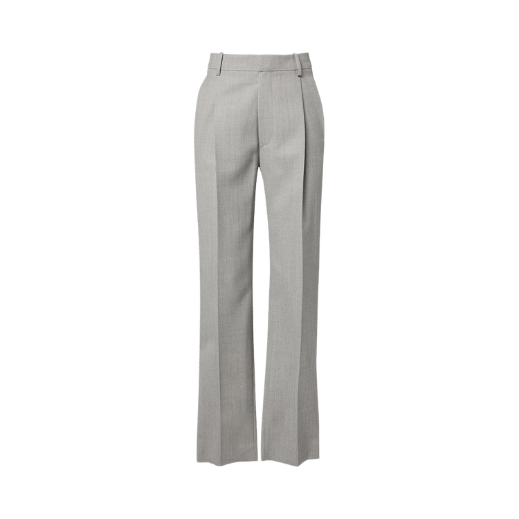 Victoria Beckham Drop-Waist Straight Leg Trouser "Light Grey Melange"