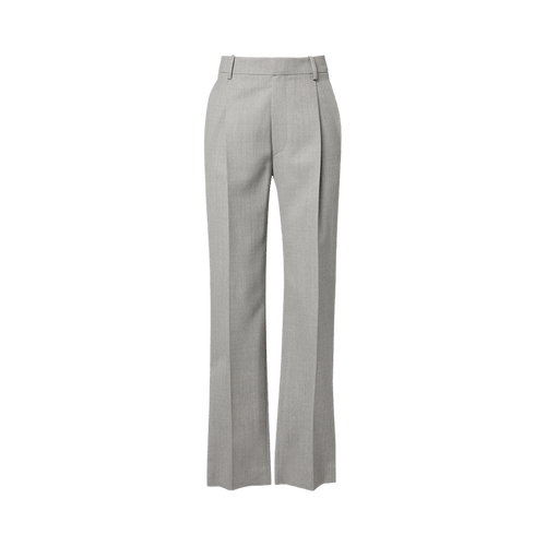 Victoria Beckham Drop-Waist Straight Leg Trouser "Light Grey Melange"