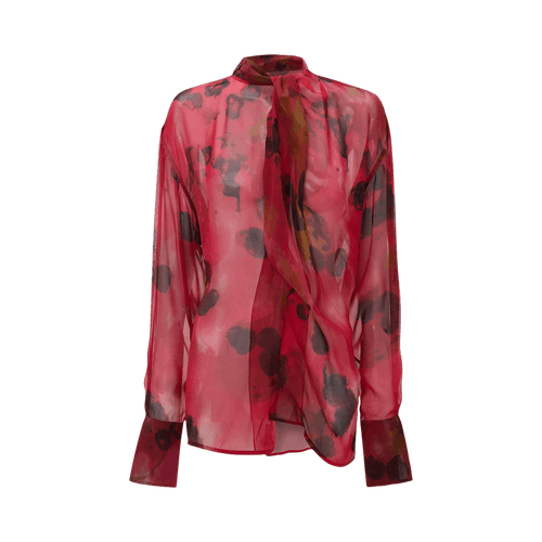 Victoria Beckham Drape Detail Blouse "Raspberry"