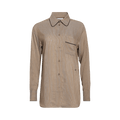 Victoria Beckham Piping Detail Pyjama Shirt "Tobacco/Midnight"