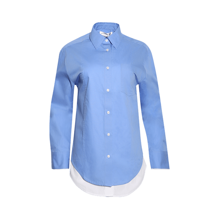 Victoria Beckham Double-Layer Shirt "Oxford Blue"