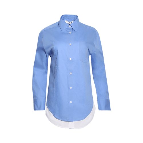 Victoria Beckham Double-Layer Shirt "Oxford Blue"