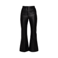 Victoria Beckham Leather Cropped Kick Trouser "Black"