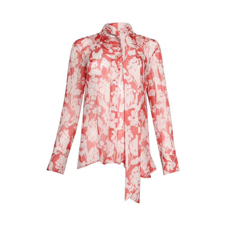 Victoria Beckham Draped Pleat Detail Blouse "Chilli/Blush"