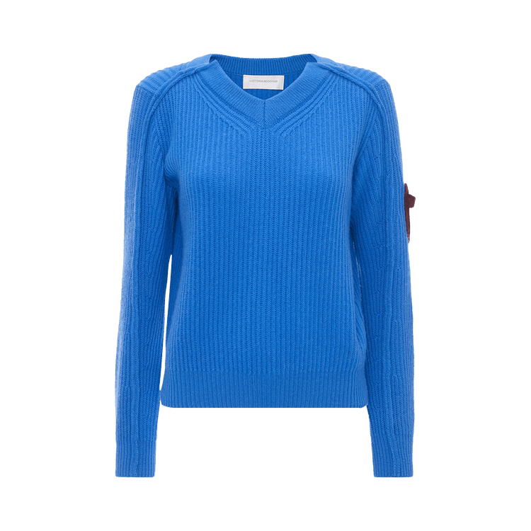 Victoria Beckham V Neck Jumper "Regatta/Burgundy"