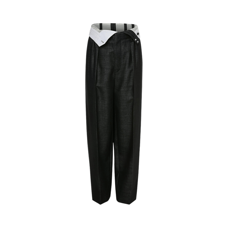 Victoria Beckham Double Waistband Detail Trouser "Black/Ivory"