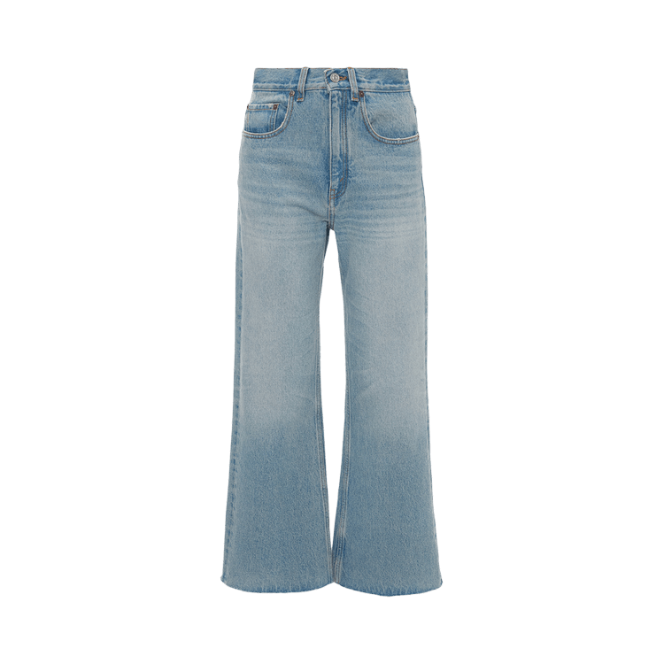 Victoria Beckham Wide Leg Cropped Jean "Pale Blue Wash"