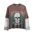 Diet Starts Monday Double Layer Skull Tee "Vintage Black/Multi"