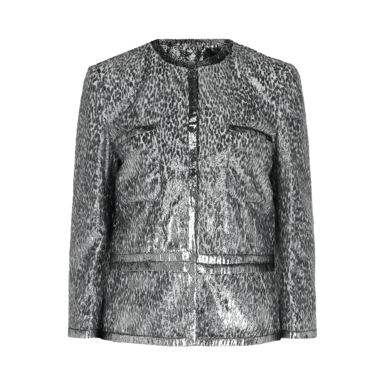 Givenchy Animal Print Single Breasted Jacket "Silver"
