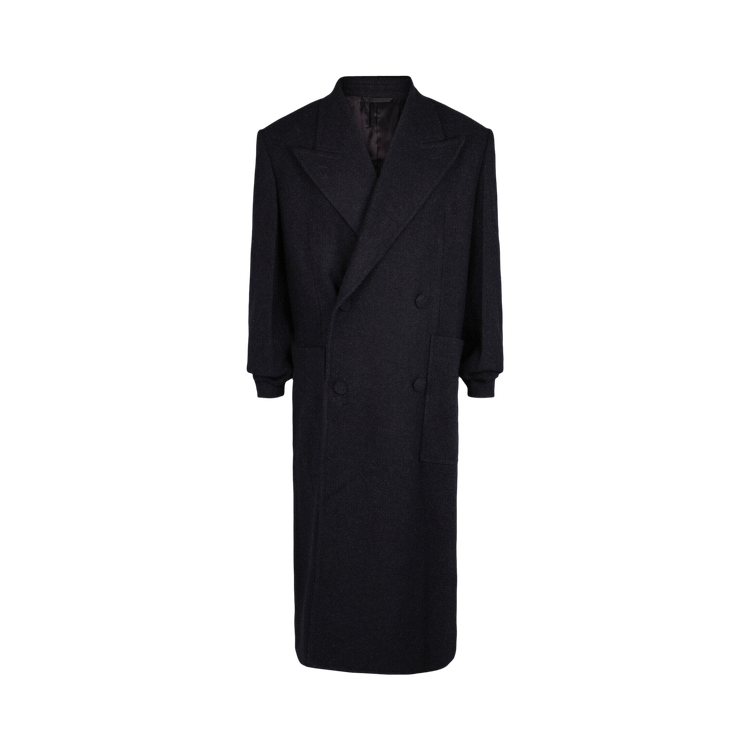 Givenchy Double Breasted Herringbone Coat "Dark Purple"