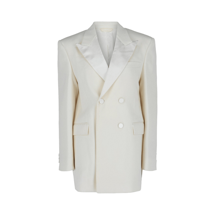 Givenchy Double Breasted Satin Trimmed Jacket "White"