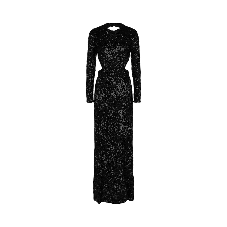 Givenchy Embroidered Sequin Gown with Cutout Detail "Black"
