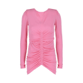 Givenchy Ruched Long-Sleeve Top "Bubble Gum"