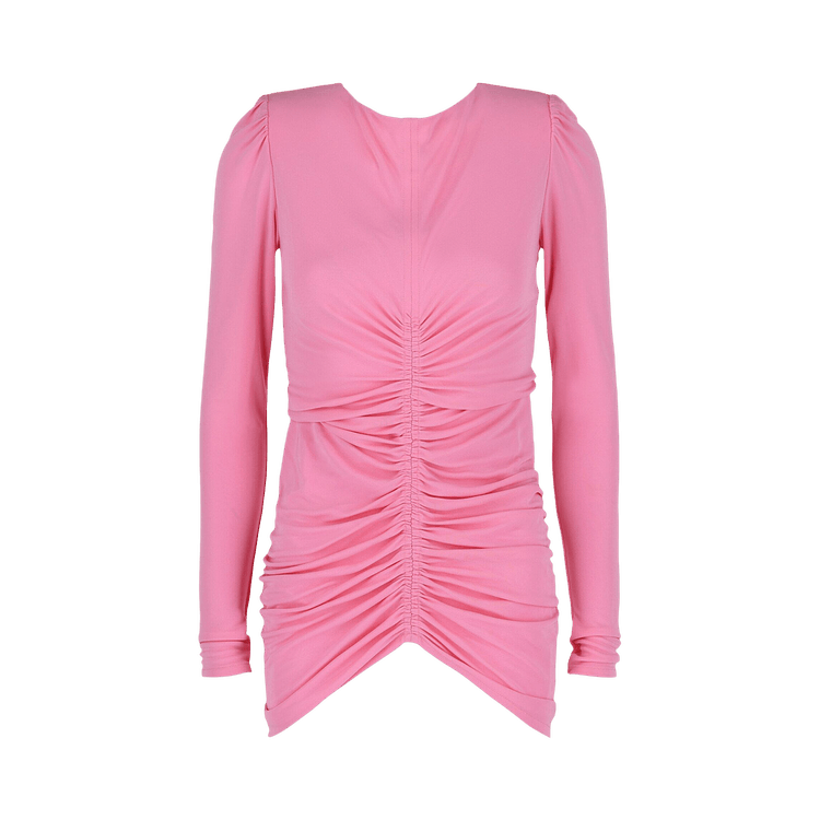 Givenchy Ruched Long-Sleeve Top "Bubble Gum"