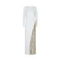 Givenchy Metallic Sequin Gown "White/Gold"