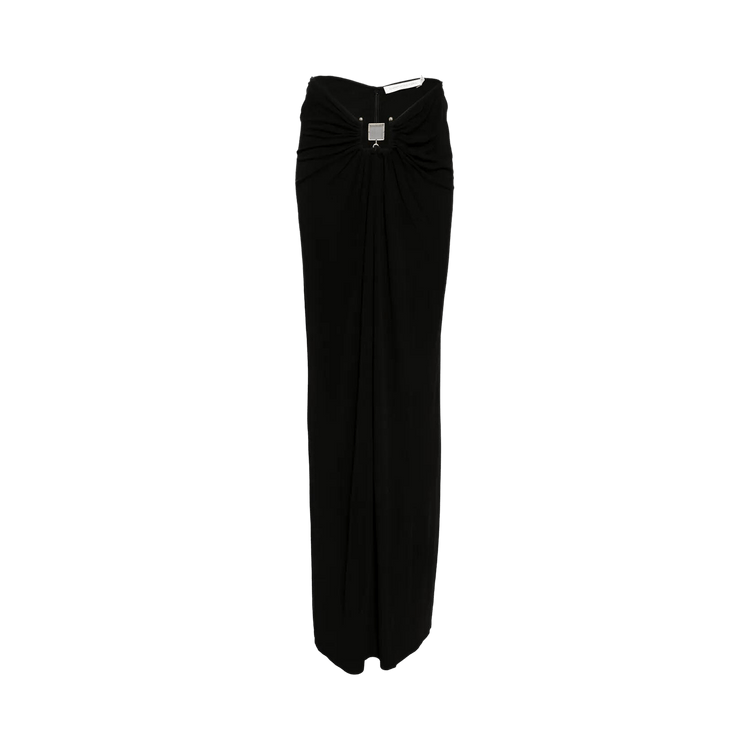 Christopher Esber Bezel Quartz Ruched Skirt "Black"