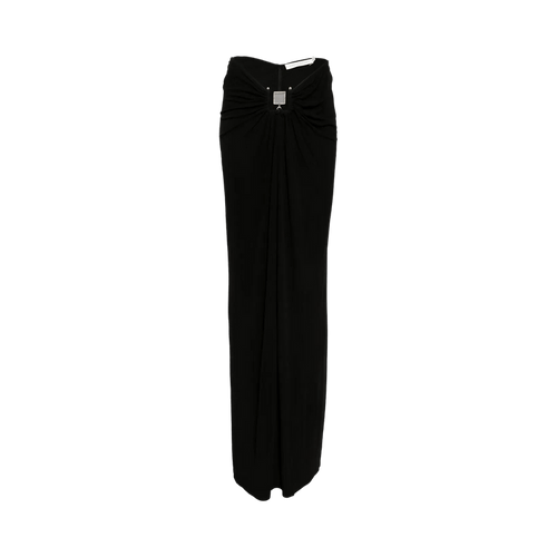 Christopher Esber Bezel Quartz Ruched Skirt "Black"