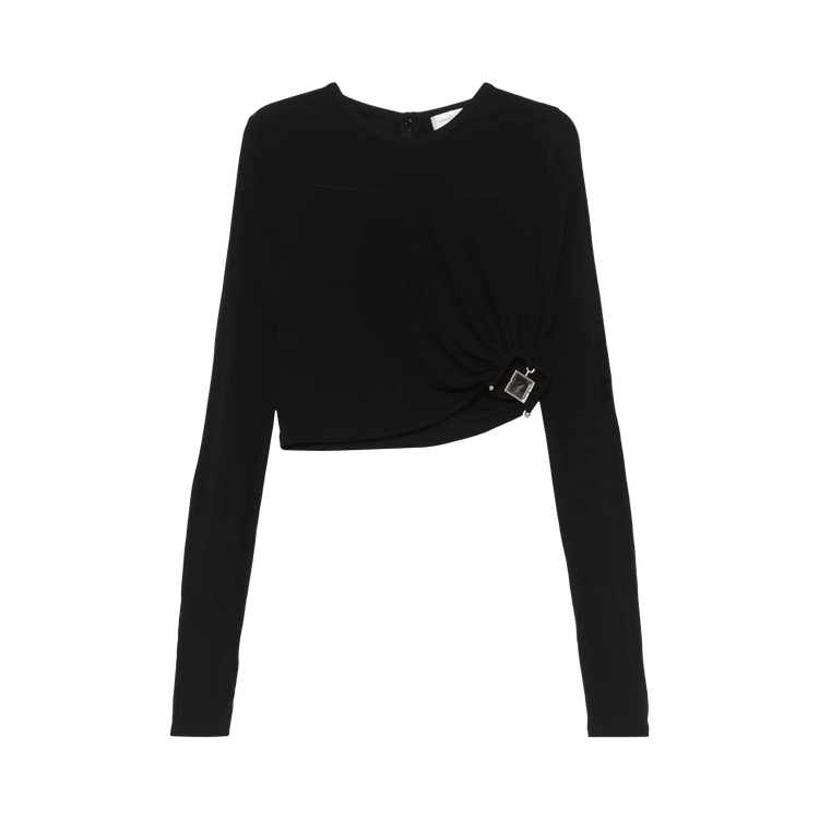 Christopher Esber Bezel Quartz Long-Sleeve Top "Black"