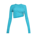 Christopher Esber Bezel Quartz Long-Sleeve Top "Teal"