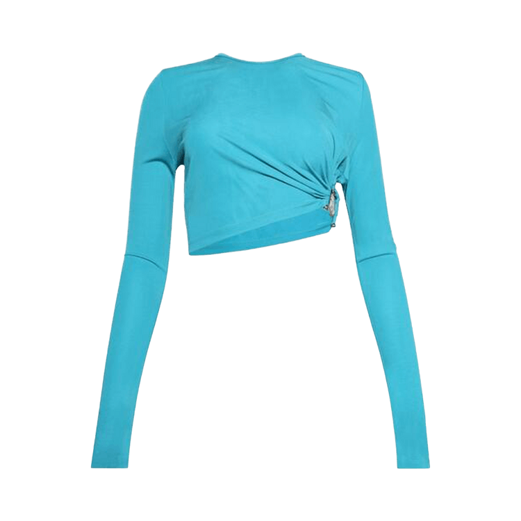 Christopher Esber Bezel Quartz Long-Sleeve Top "Teal"