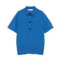 Christopher Esber Cashmere Knit Polo "Lapis"