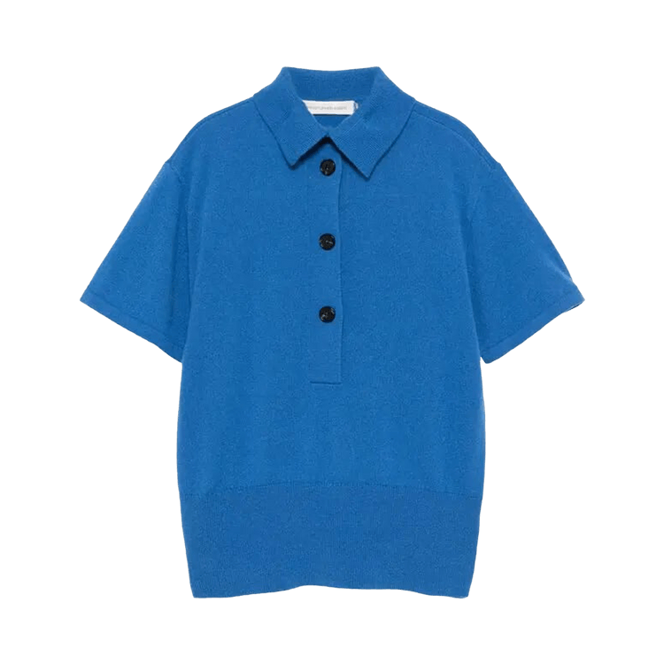 Christopher Esber Cashmere Knit Polo "Lapis"