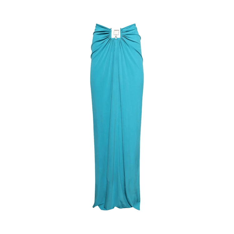 Christopher Esber Bezel Quartz Ruched Skirt "Teal"