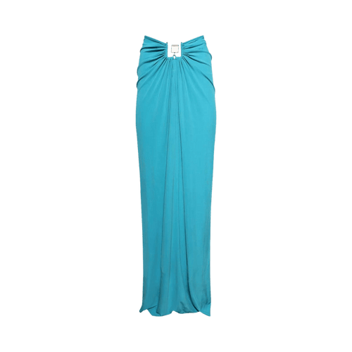 Christopher Esber Bezel Quartz Ruched Skirt "Teal"