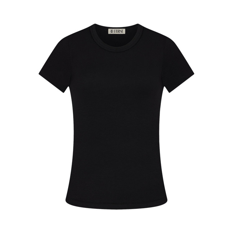 Eterne Fitted Crewneck Short-Sleeve T-Shirt "Black"