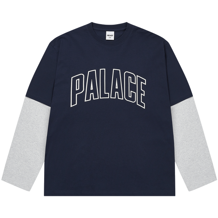 Palace Surprisingly Long-Sleeve "Navy/Grey Marl"