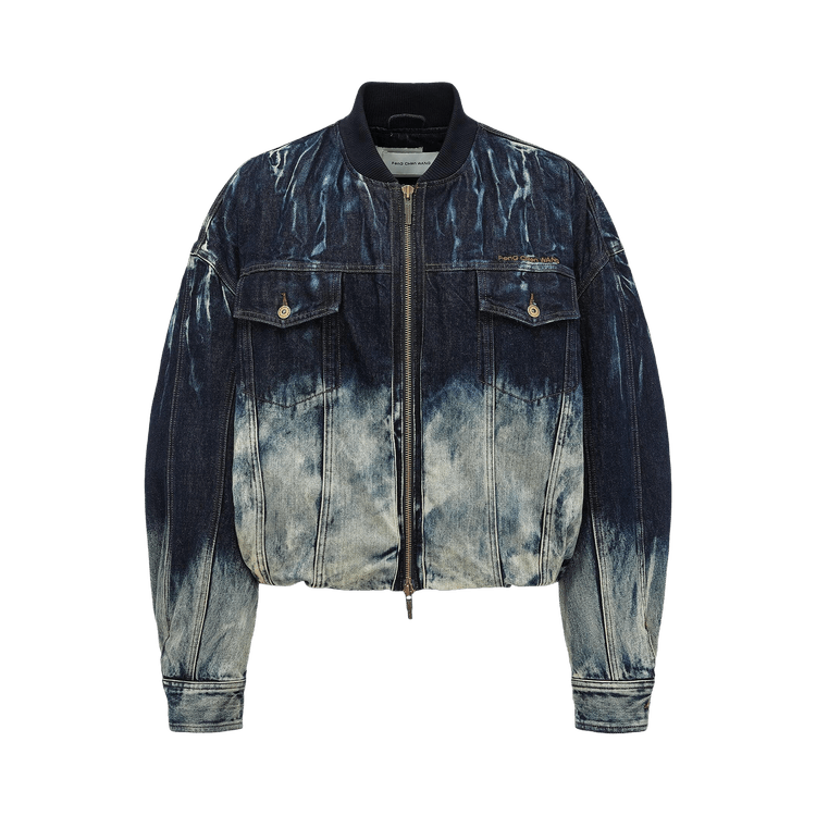 Feng Chen Wang Deconstructed Gradient Denim Jacket "Blue Grey"