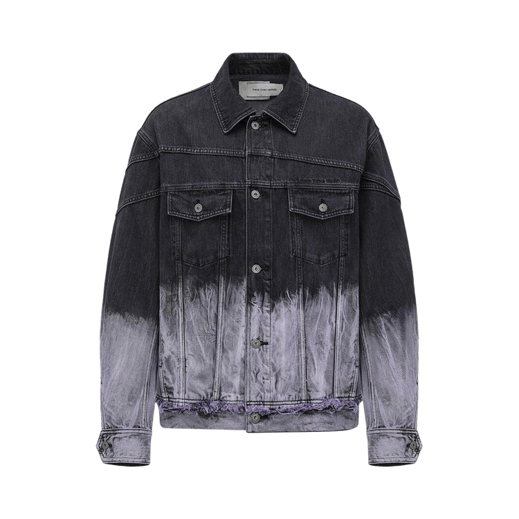 Feng Chen Wang Deconstructed Tie Dye Denim Jacket "Black Purple"