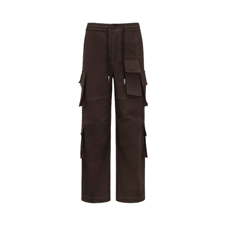 Feng Chen Wang Deconstructed Cargo Trousers "Dark Brown"