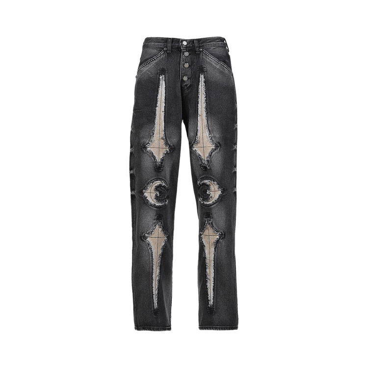 Thug Club TC Bone Leather Denim Pants "Black"