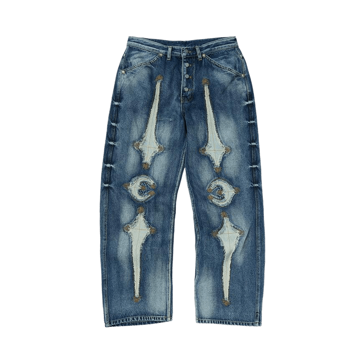 Thug Club TC Bone Leather Denim Pants "Blue"