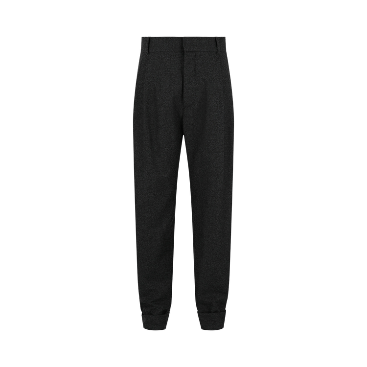 Alexander McQueen Pleated Wool Trousers "Grey"