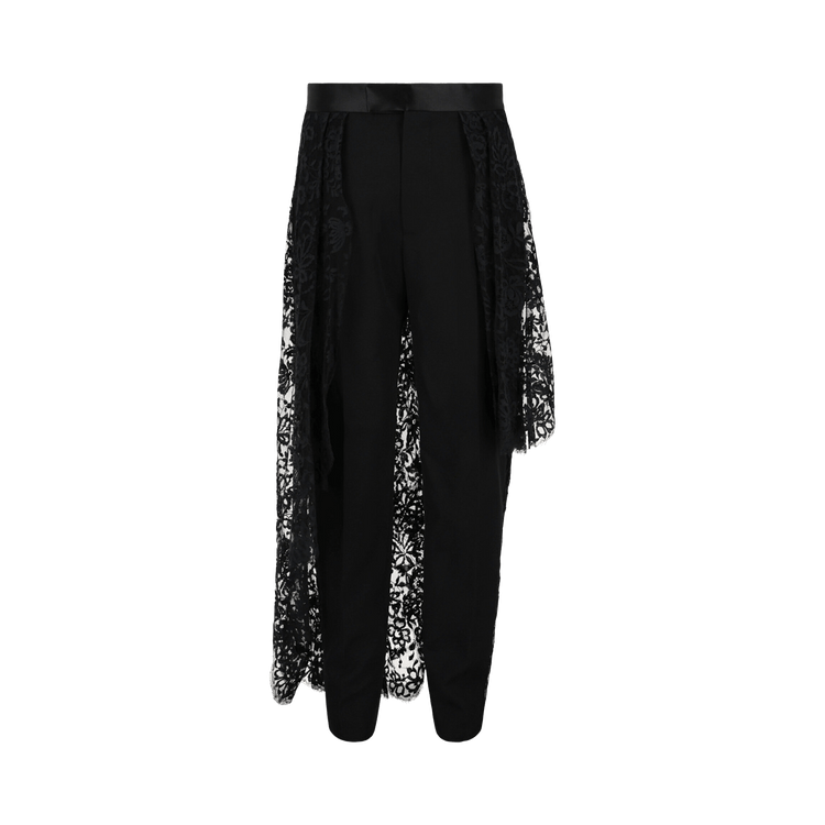 Alexander McQueen Lace Drape Cigarette Trousers "Black"