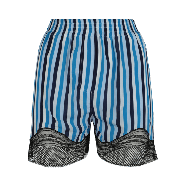 Burberry Lace Trim Stripe Silk Shorts "Blue"